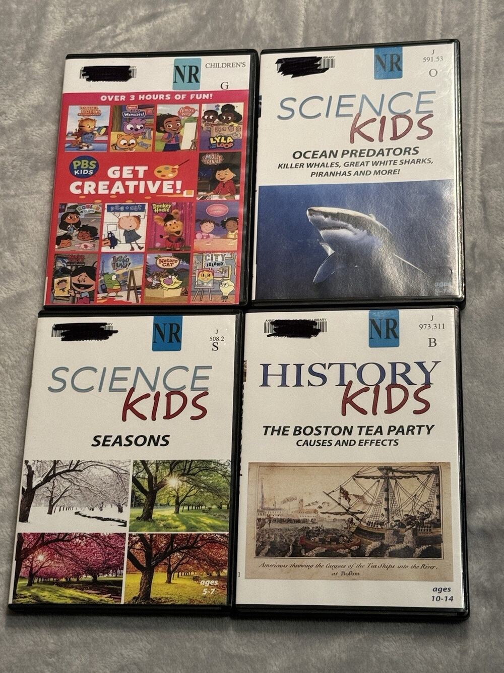 DVD Lot Kids Educational PBS Get Creative! Science Ocean Seasons History Sharks